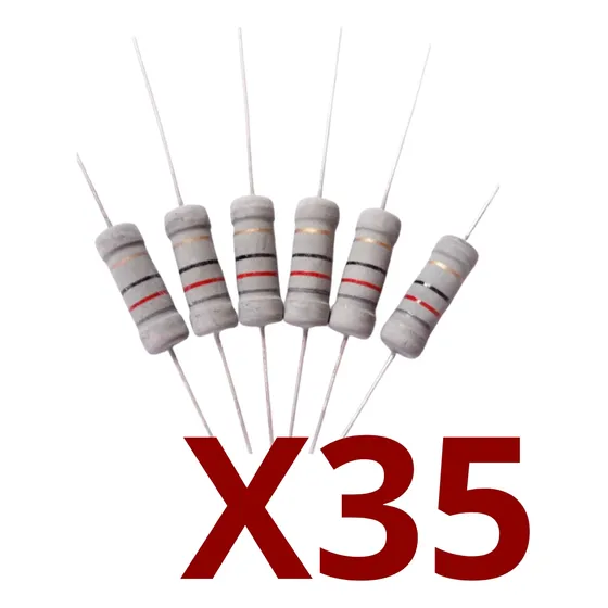 35pcs Resistencia Resistor De Carbon 2w 2 Watt 2.2k 2,2k Ohm