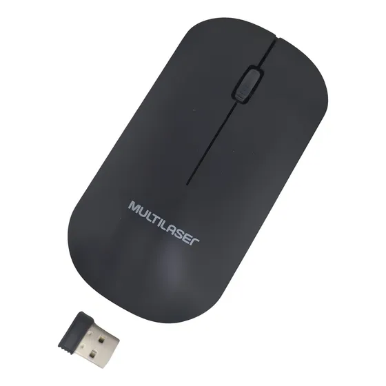 Mouse Slim Sem Fio Wireless Multilaser 1200dpi Mo307 Cor Preto