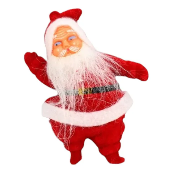 Adornos Navideños Papa Noel Plastico Set X 2 De 7 Cm