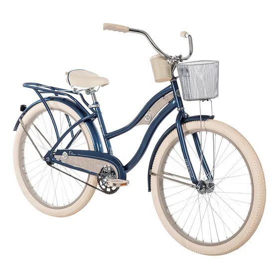 Bicicleta Dama R.26 Huffy Deluxe Canasta Parrilla Porta Cafe Color Deep Blue Tamaño Del Cuadro M