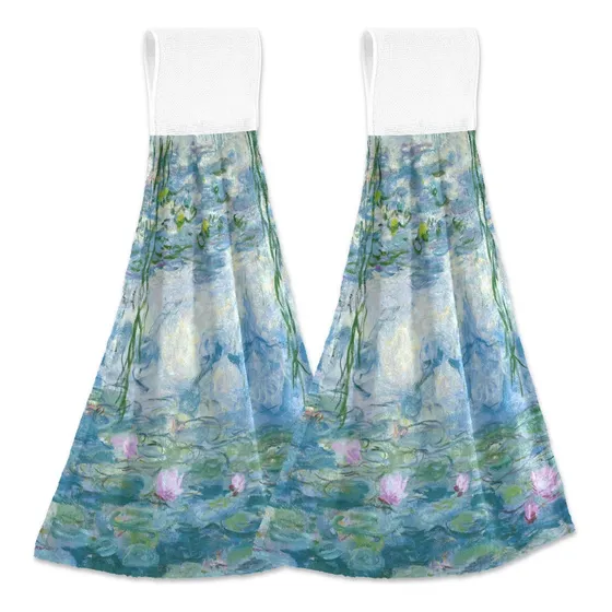 2 Toalla Cocina Colgante Lirio Agua Claude Monet Al