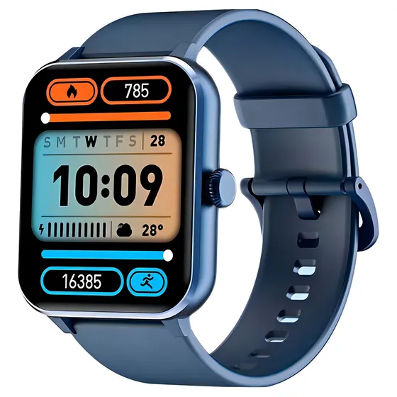 Smartwatch Blackview R50, monitor de frecuencia cardíaca y pantalla de 1,85 pulgadas, carcasa azul, pulsera azul