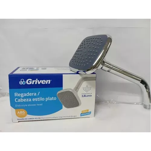 Regadera Cuadrada De 3.8  Plast/cromada Griven