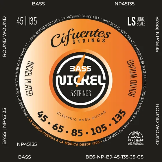 Cuerdas Bajo Eléctrico 45-135 Nickel Plated Escala Larga