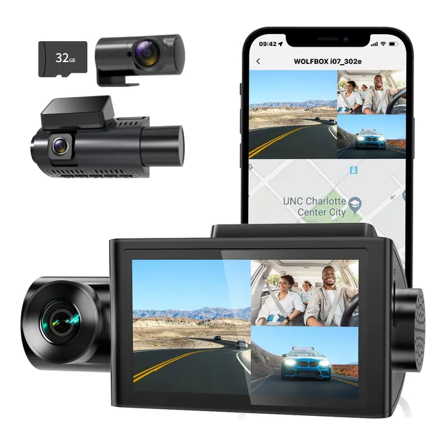 Camara Tablero Wolfbox I07 3 Canal Integrada Wifi Gps E 2k G