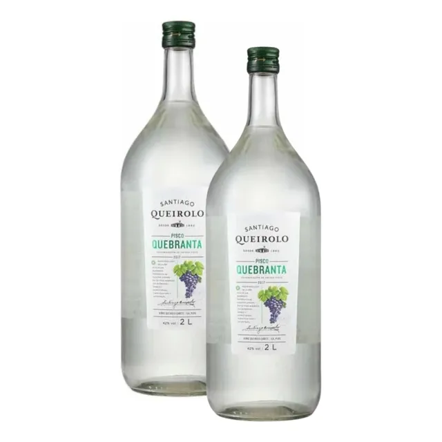 Pack 2 Unidades Pisco Santiago Queirolo Quebranta 2l