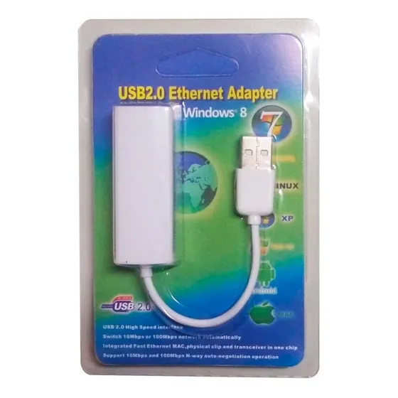 Adaptador Placa De Red Usb Ethernet 10/100 Rj45 Todomicro