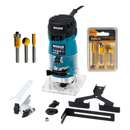 Tupia Laminadora 500w Wesco Com Jogo De Fresas Haste 6mm 220v