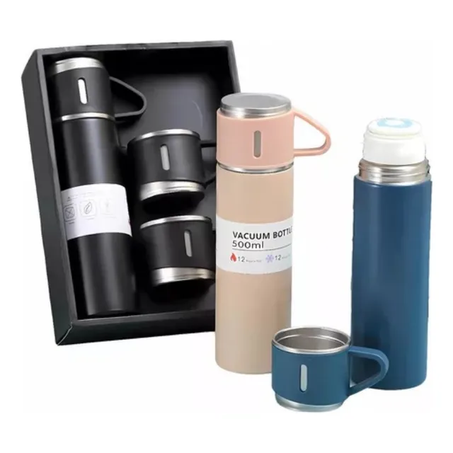 Termo Vacuum Acero Inoxidable 3 Tazas, Para Café, Te, Jugos
