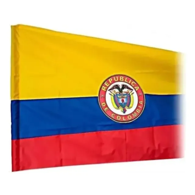 Bandera Colombia Con Escudo 1mtr X 1.50mtr  Grande