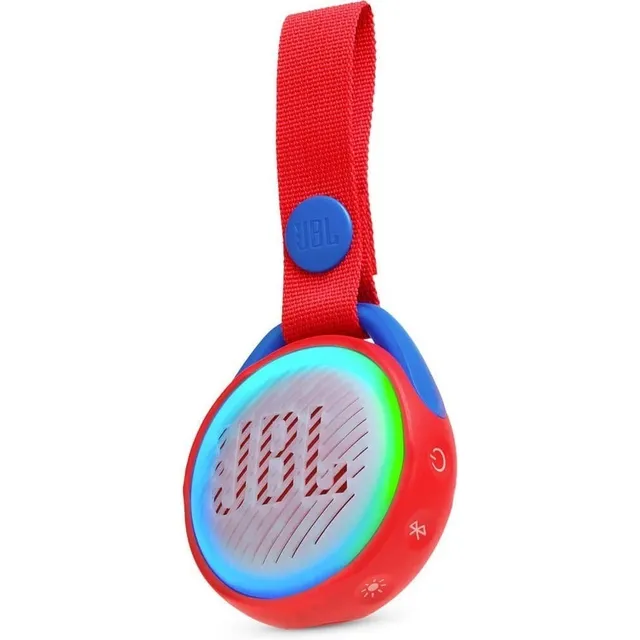 Bocina Jbl Jr Pop Bluetooth Portatil Para Niños 5 Horas Ipx7 Color Rojo