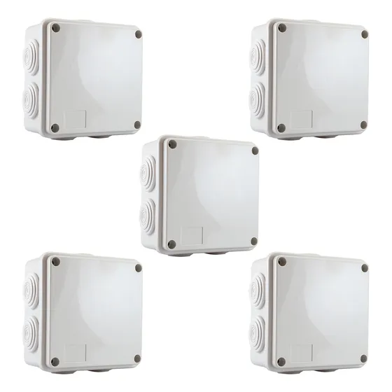 Pack 5 Cajas Estancas Ip55 Para Exterior Cctv Ens-pcb1010 multiples conexiones con sello de goma blanco