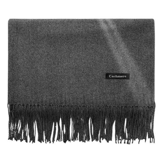 Bufanda Aymar Unisex Color Entero Con Flecos | Gris Oscuro Gris Oscuro Liso Unico