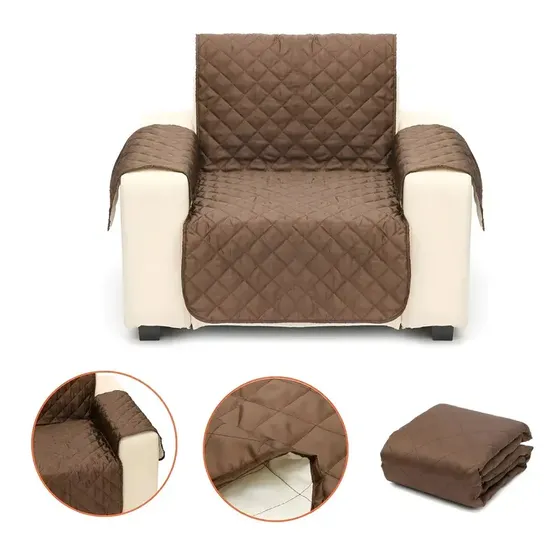 Cubre Sofá Sillón Everest, Impermeable, Protector Reversible 1 Cuerpo Antimanchas, Antipelos, Poliester, Fácil Limpieza, Sala, Living, Mascotas, Color Chocolate © | Cuotas sin interés