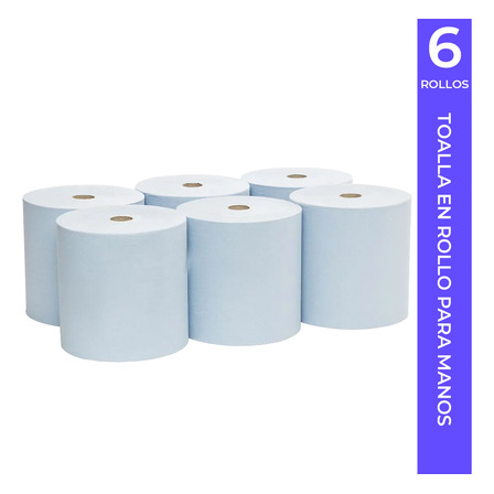 Toalla Para Secar Manos, 6 Rollos Color Blanco Toalla Para Secar Manos, 6 Rollos Color Blanco