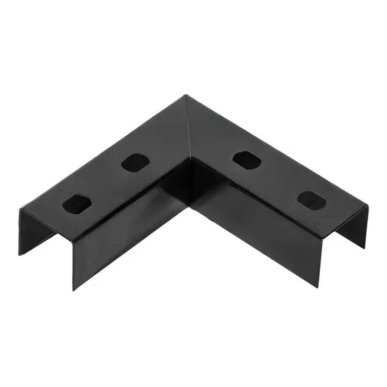 Kit 6 Pç Junção Emenda Perfilado L - Curva 38x38 Cor Preta
