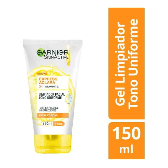 Gel Limpiador Garnier Express Aclara Vitamina C 150 Ml Tipo de piel Mixta