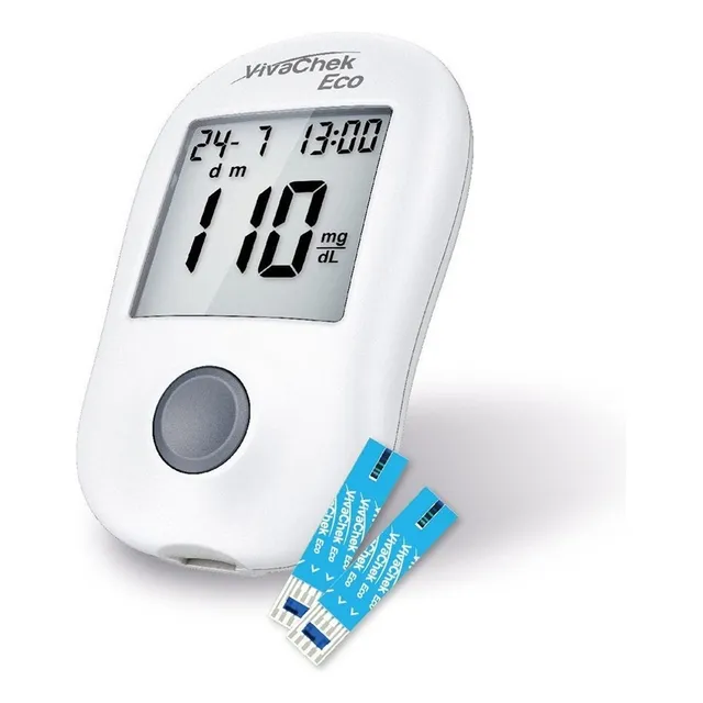 Glucómetro Vivacheck Eco + 10 Tiras + 10 Lancetas