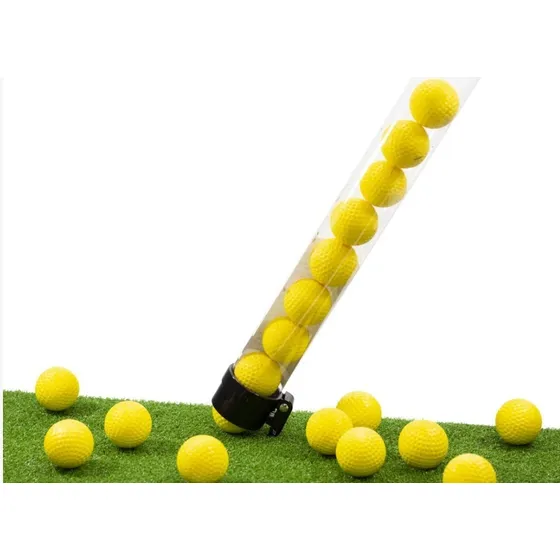 18 Pelotas De Golf Brusht Entrenamiento Y Tubo Recolector Color Amarillo