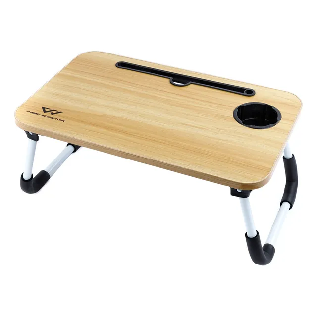 Mesa Portable Para Laptop,escritorio Uso Multiple Porta Vaso Color Madera