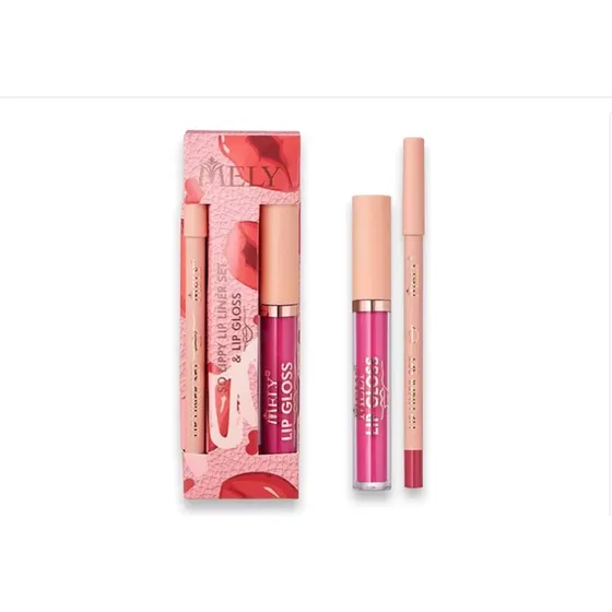 Brillo Labial Mate + Lápiz Liner Mely Make Up Set