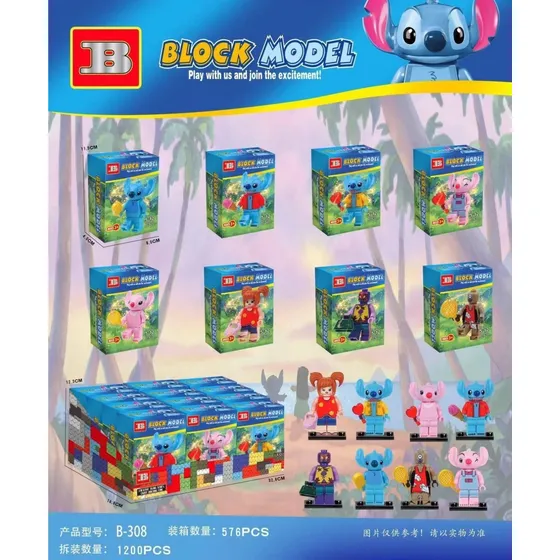 Set 8 Minifiguras Stitch Bloques De Construcción