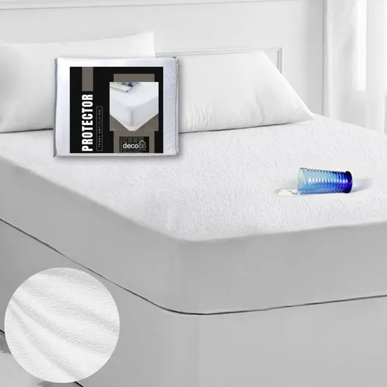 Forro Protector Colchon Cama Doble +fundas Impermeable Decoc