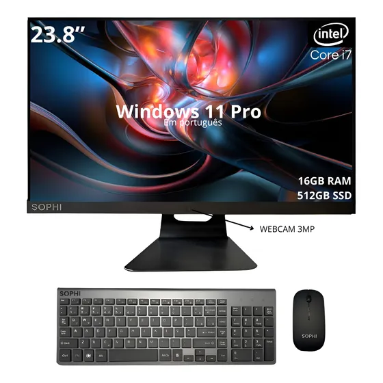 All In One Pc Ssd512gb I7/16gb Tela 23.8 Windows 11 Completo