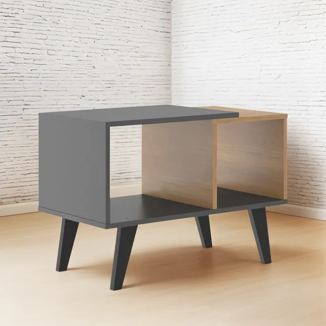 Mesa Ratona Centro Nórdica Madera Laqueada 68x38 Cm