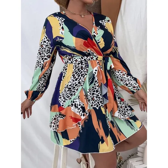Vestido De Dama Con Estampado Geométrico