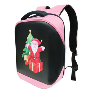 Mochila Led Pantalla Moto App Control Impermeable Rosa Mochila Led Pantalla Moto App Control Impermeable Rosa