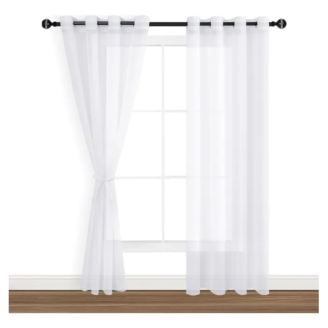 Visillo Hecha Velo Luvia Con Argolla 150 *225cm  2 Paños