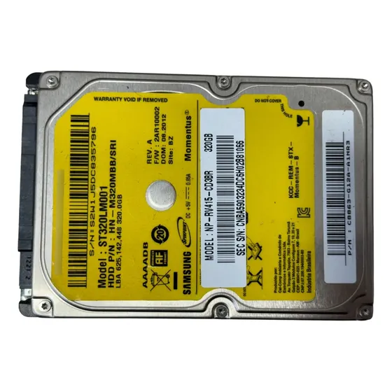 Hd Notebook  De 320gb Samsung St320lm001 Perfeita