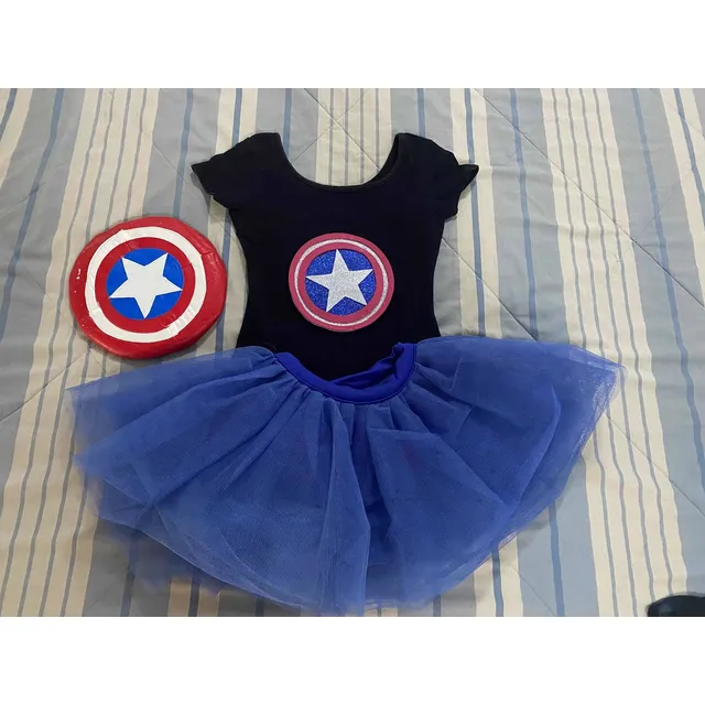 Disfraz Capitán America Y Spiderman Para Niña