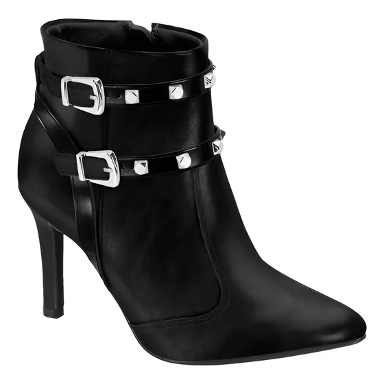 Bota Bico Fino Fivela Feminina Cano Curto Vizzano 3049253
