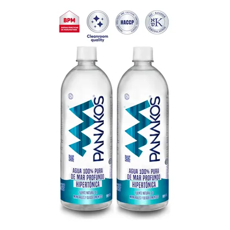 Agua De Mar Orgánica Hipertónica Panakos 2 Litros
