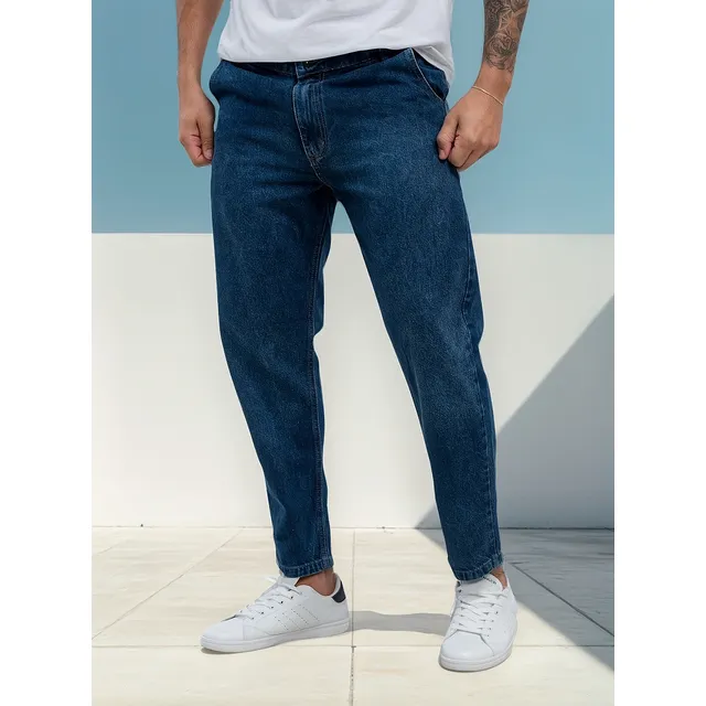 Pantalon De Jean Slouchy Mom Azul Hombre Caballero Ebk ®