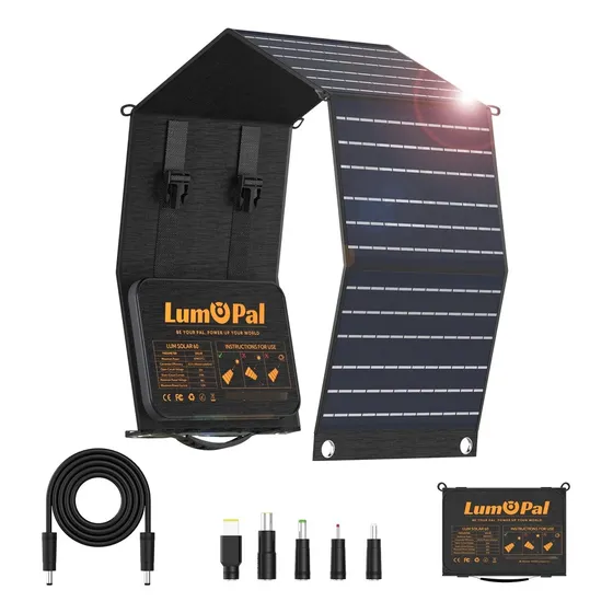 Panel Solar Portátil 60w Plegable Para Camping Y Viaje