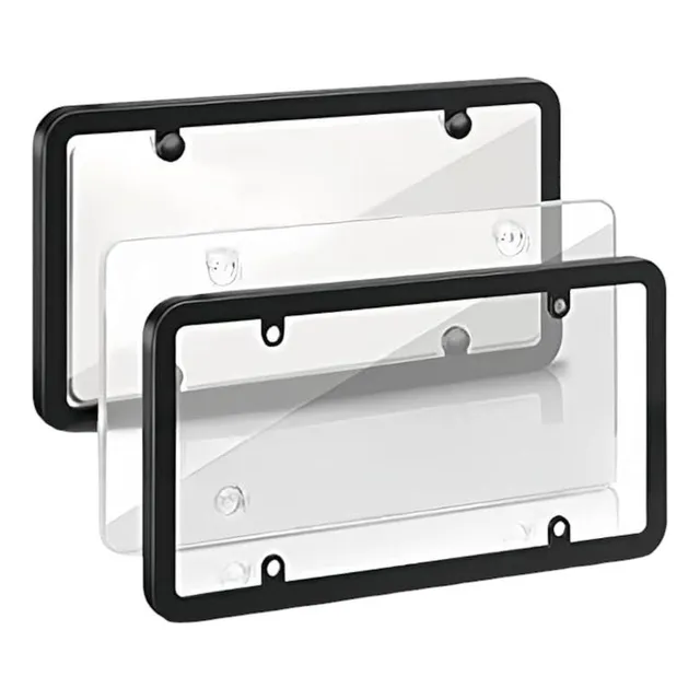 Portaplacas 2 Pzas Con Tornillos Y Marco Claro Y Oscuro