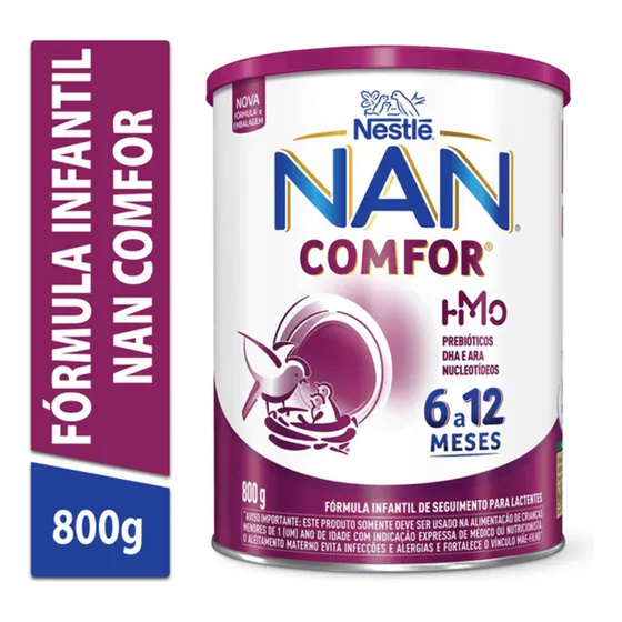 Nestlé Nan Comfor 6 a 12 meses fórmula infantil em pó sem glúten lata 800gr