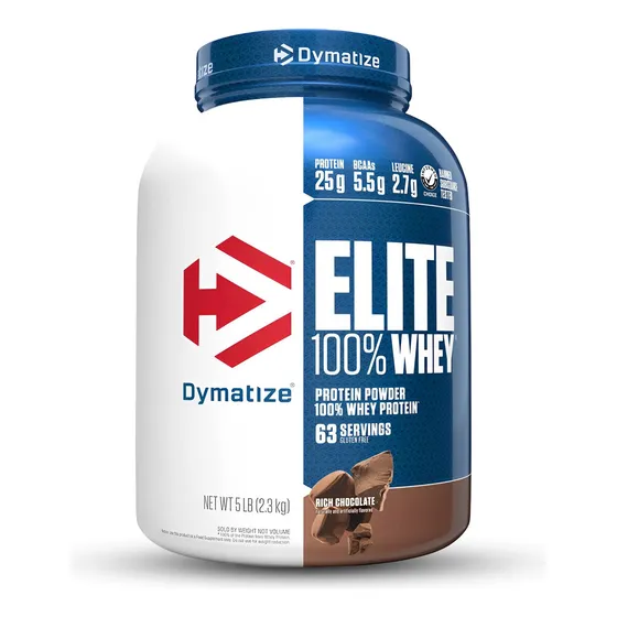 Elite 100% Whey 5 Lb Dymatize Proteína Whey Sabor Rich Chocolate