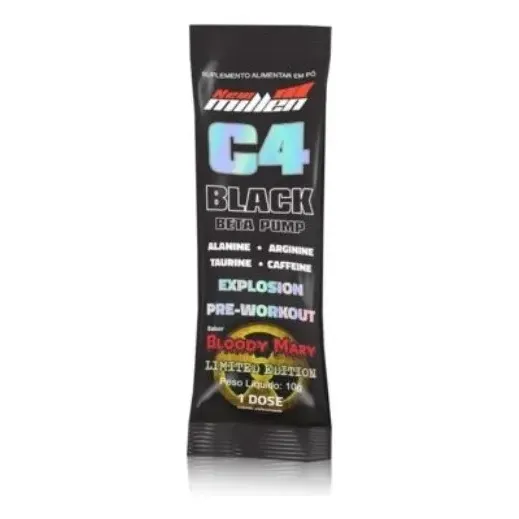 C4 Black Beta Pump - Pré Treino - New Millen - 22 Un 220g Cx Sabor Bloody Mary
