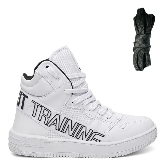 Bota Botinha Sneaker Tenis Treino Fitness Elastic + Cadarço 