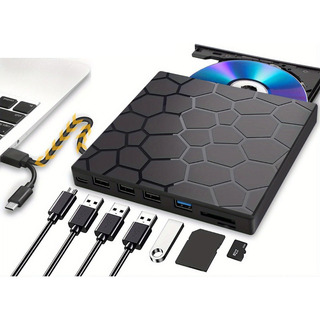 Unidad Externa Reproductor De Cd Dvd Vcd 8 En 1 Usb+type-c Unidad Externa Reproductor De Cd Dvd Vcd 8 En 1 Usb+type-c