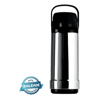 Garrafa Térmica Café Chå 1litro Invicta Metalizada C Alça Cor Prata Garrafa Térmica Café Chå 1litro Invicta Metalizada C Alça Cor Prata