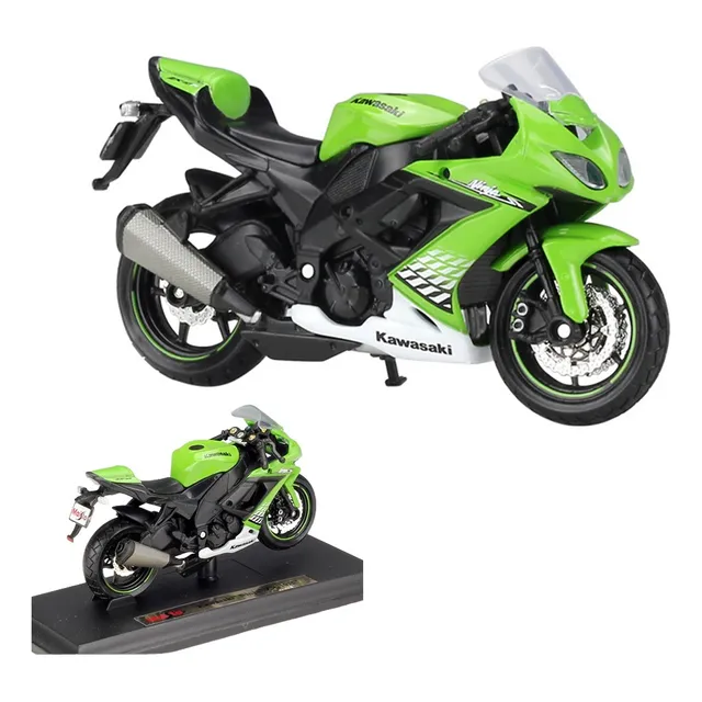 2010 Kawasaki Ninja Zx-10r Verde Miniatura Metal Moto 1/18