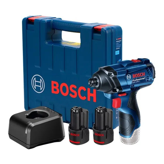 Llave de impacto Gdr 120-li de 12 V, 2 baterías Bosch y funda