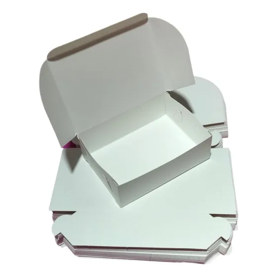 50 Cajas De Carton Kraft Blanco 18x13x6cm