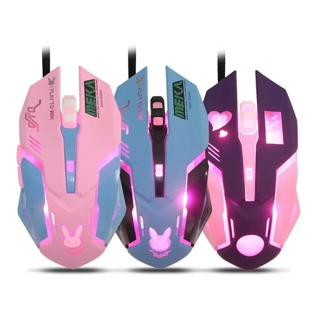Mouse Gamer Overwatch Con Cable Meka Luna 2400 Dpi Ergonomic