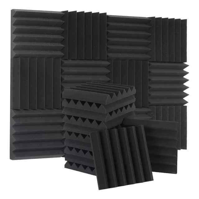 Kit 24 Paneles Acusticos,30x30x5cm De Espuma Acústica Negra